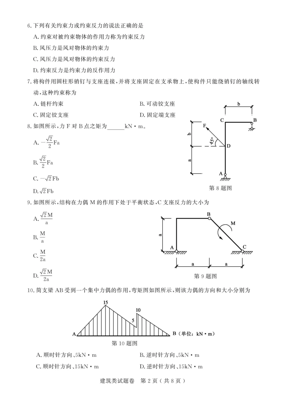 2021年浙江高校招生职业技能理论考试(建筑类)试题及答案_第2页