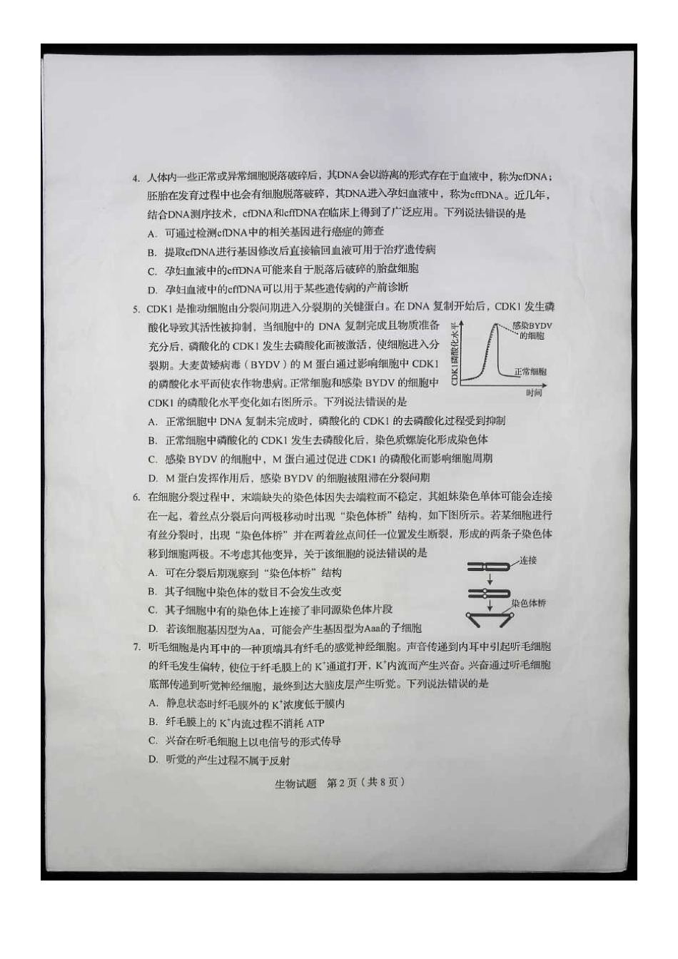 2020年山东高考生物试题真题及答案_第2页