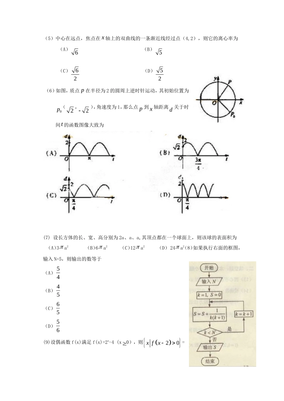 2010年新课标全国卷高考文科数学真题及答案_第2页