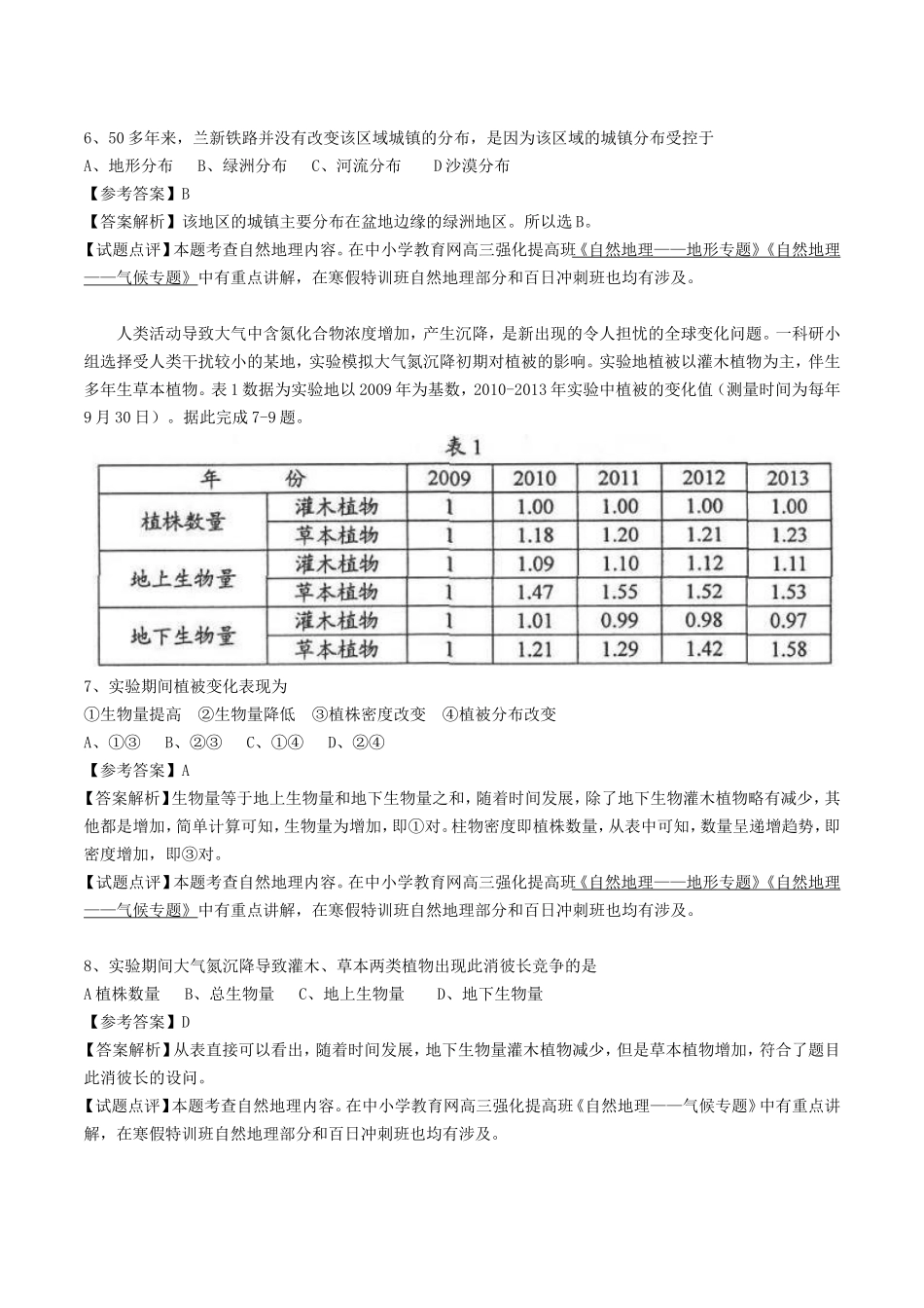 2014全国Ⅰ卷高考文科综合真题及答案_第3页