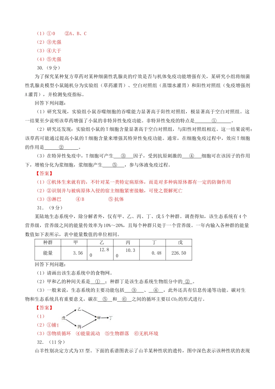 2014全国Ⅱ卷高考理科综合真题及答案_第3页