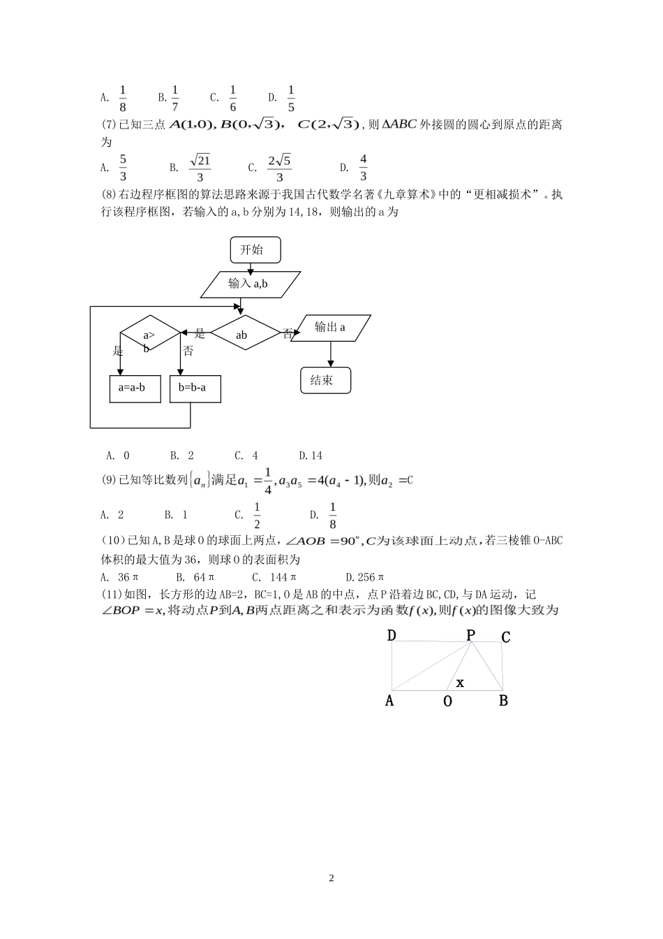 2015年全国Ⅱ卷高考文科数学真题及答案_第2页