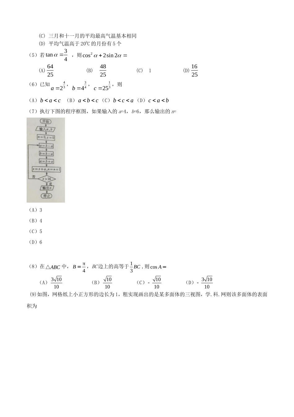 2016全国Ⅲ卷高考理科数学真题及答案_第2页