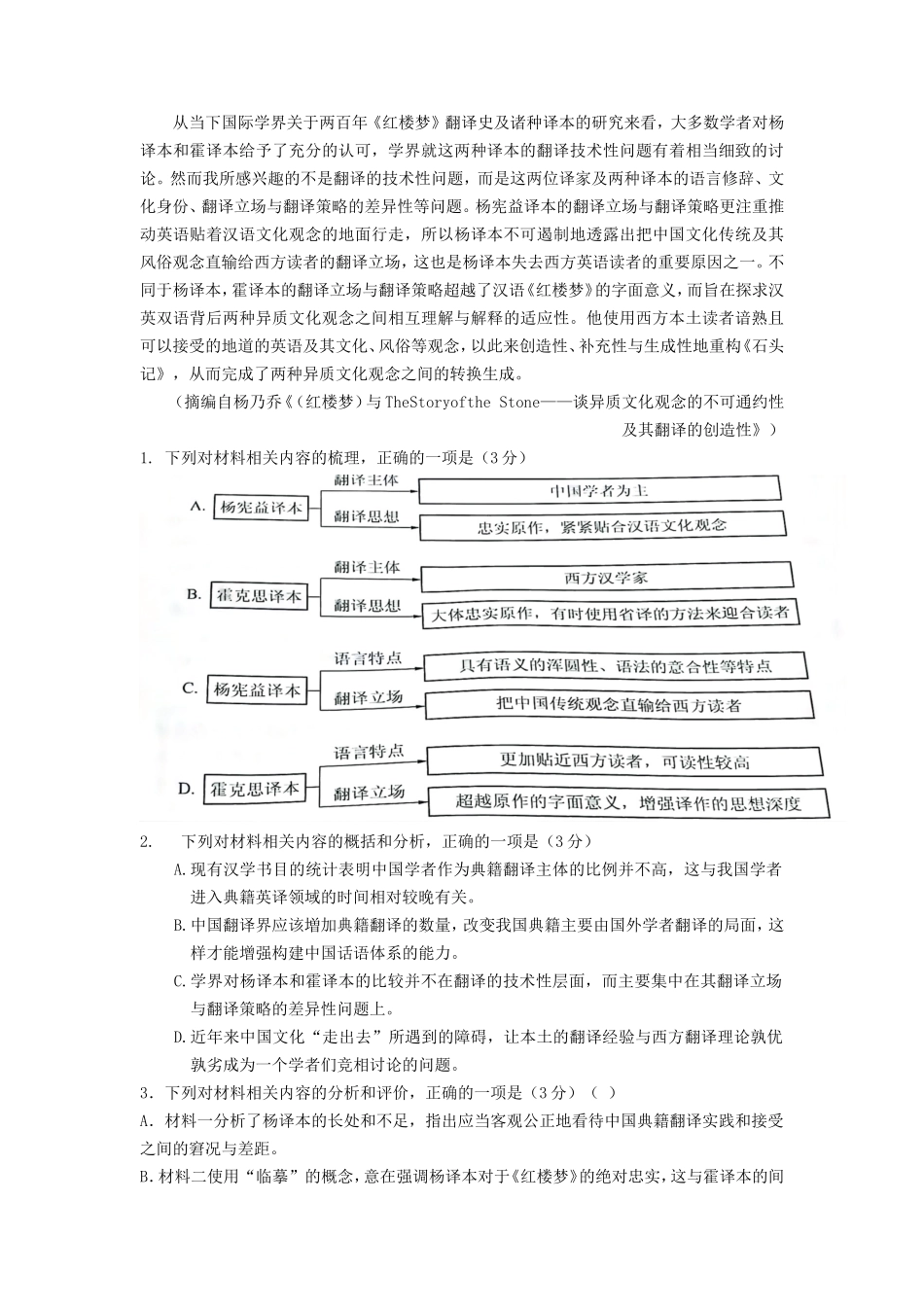 2022年新高考全国Ⅱ卷高考语文试题试卷及答案(10页)_第2页