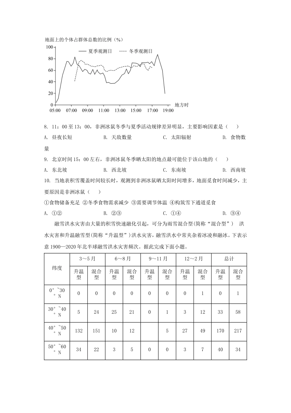 2023年湖南普通高中学业水平选择性考试地理真题及答案_第3页