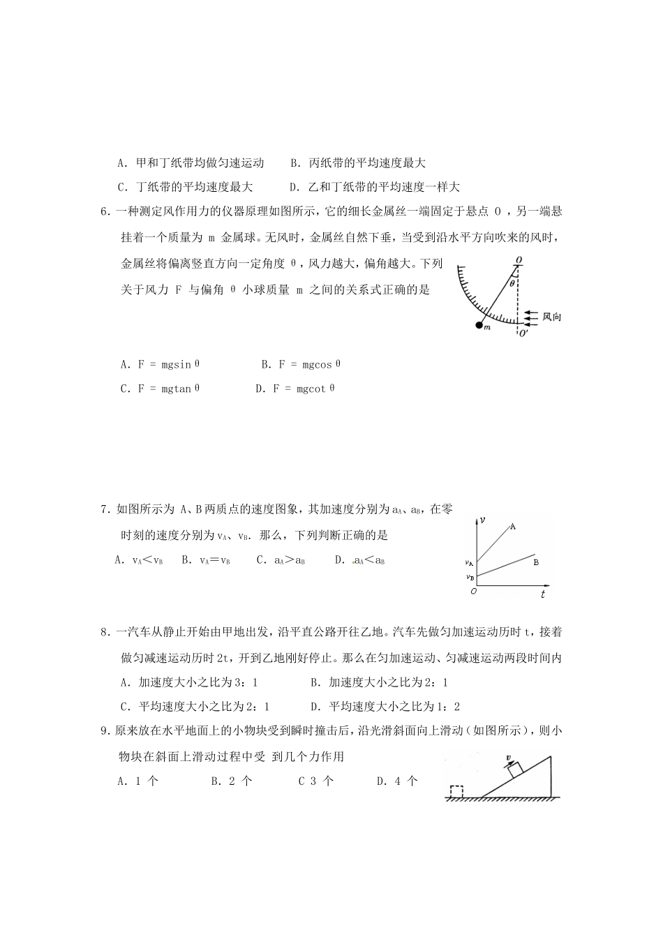2016年山西普通高中会考物理真题_第2页