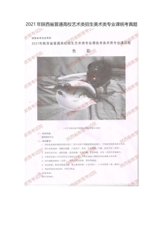 2021年陕西省普通高校艺术类招生美术类专业课统考真题