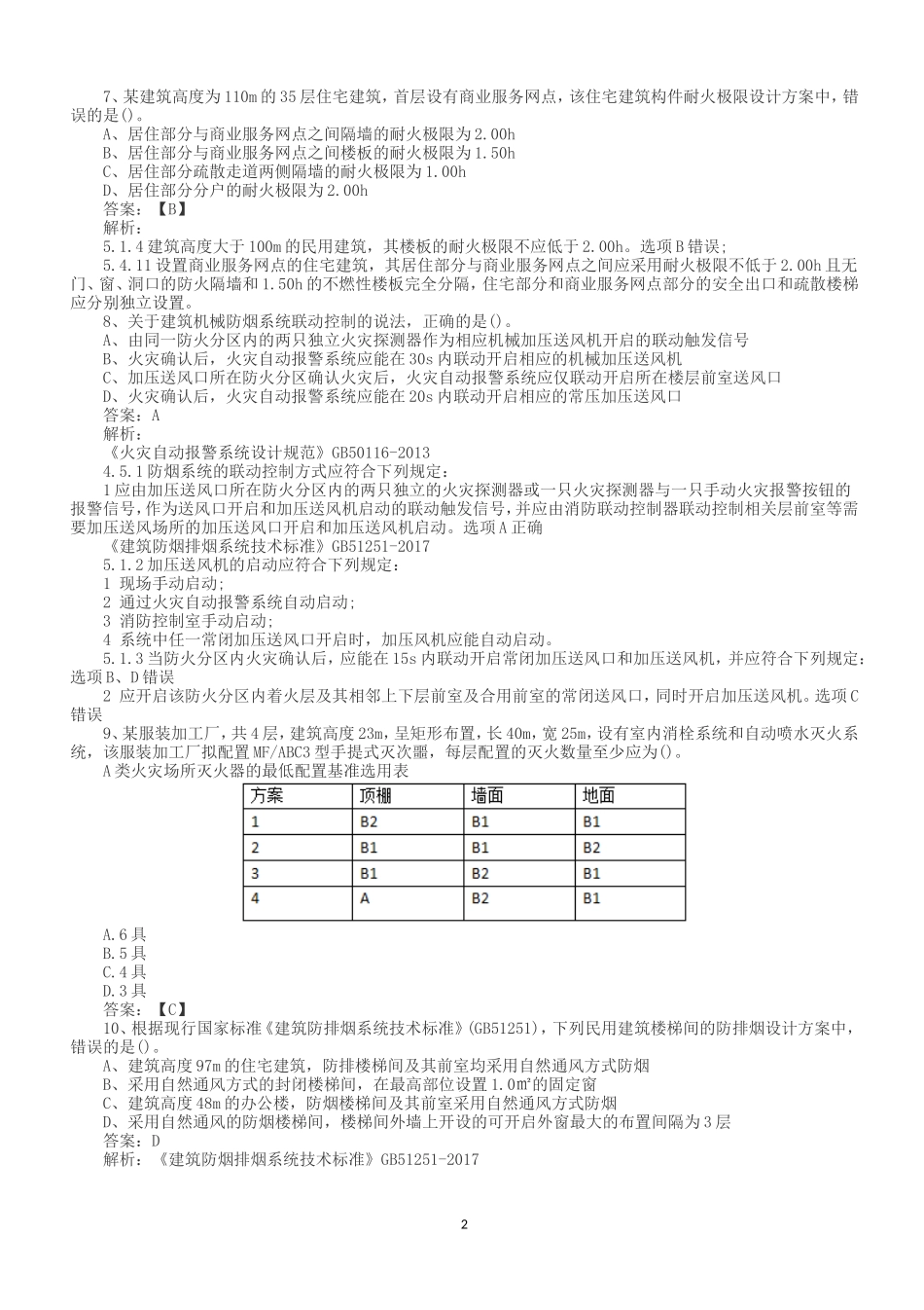 2018年一级消防工程师技术实务考试真题及答案_第2页