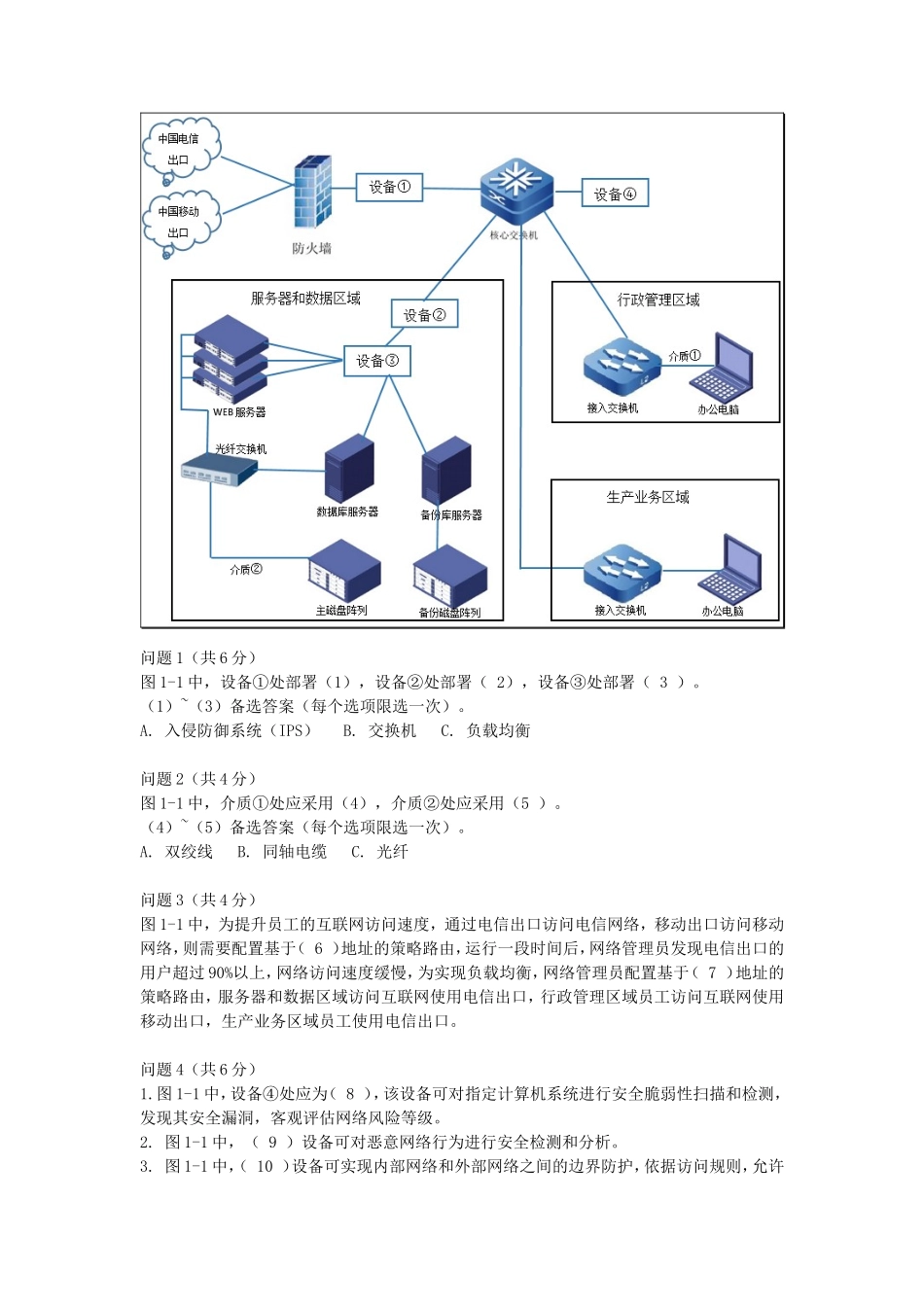 2017上半年网络工程师考试真题及答案-下午卷_第2页