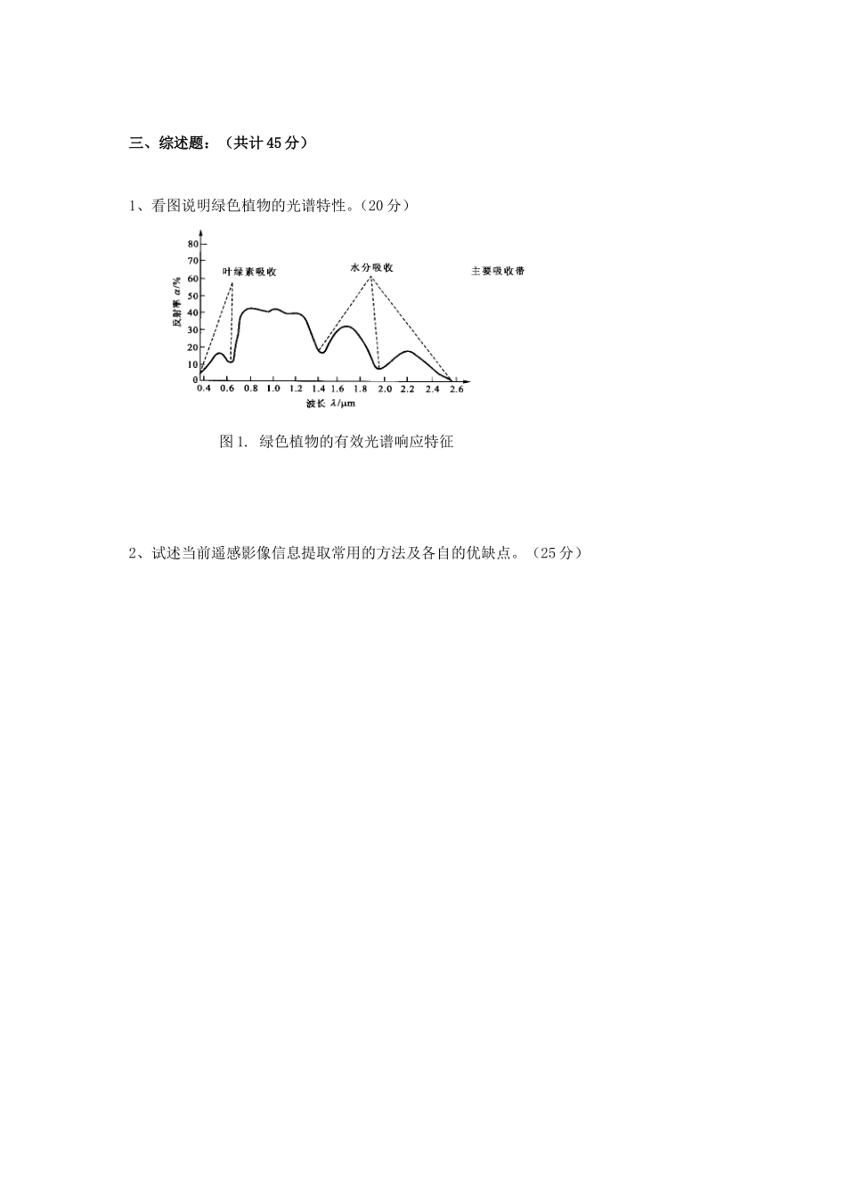 2020年云南昆明理工大学遥感概论考研真题A卷_第3页