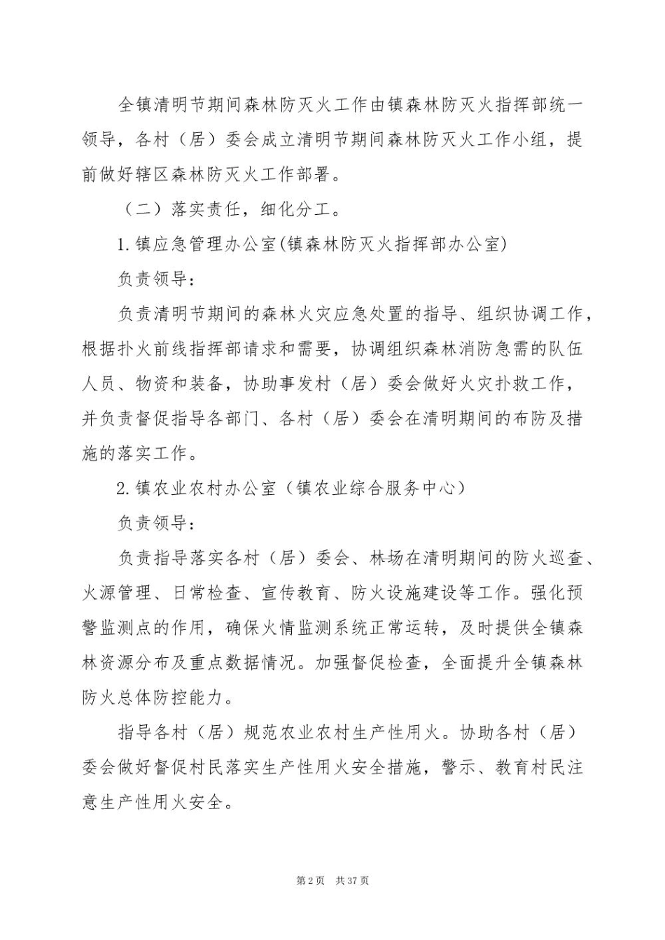2025年20清明节期间森林防火工作方案_第2页