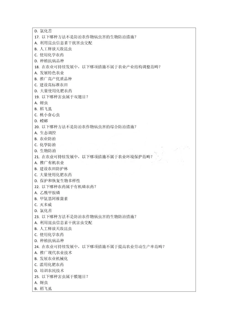 病虫害防治与农业可持续发展资金投入机制考核试卷_第3页