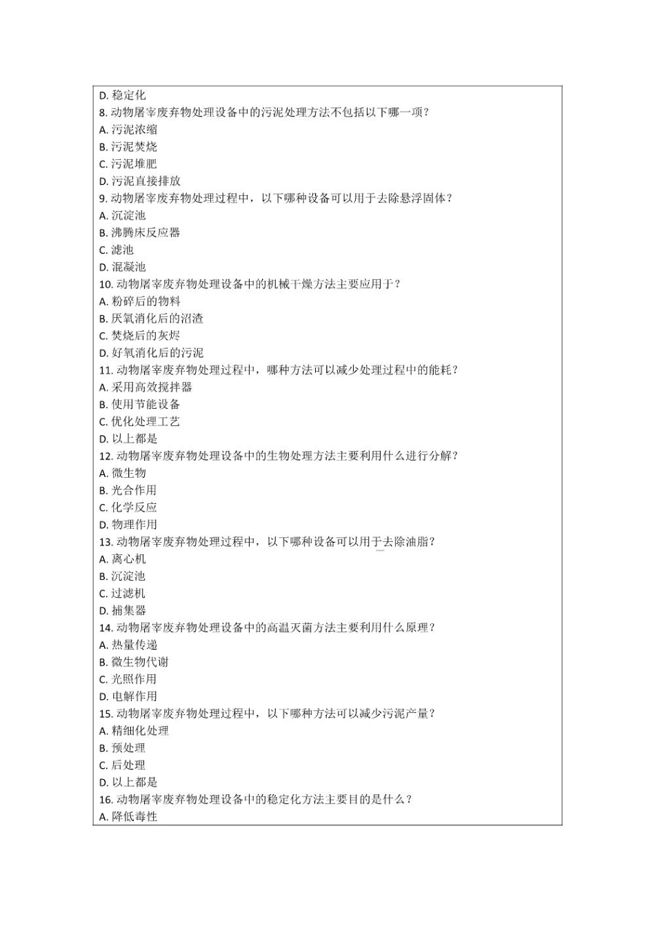 动物屠宰废弃物处理设备研发进展考核试卷_第2页
