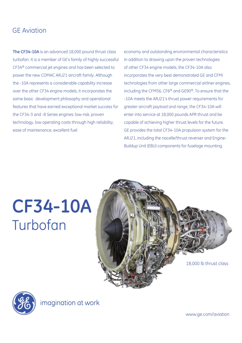 ARJ21飞机发动机CF34-10A官方数据_第1页