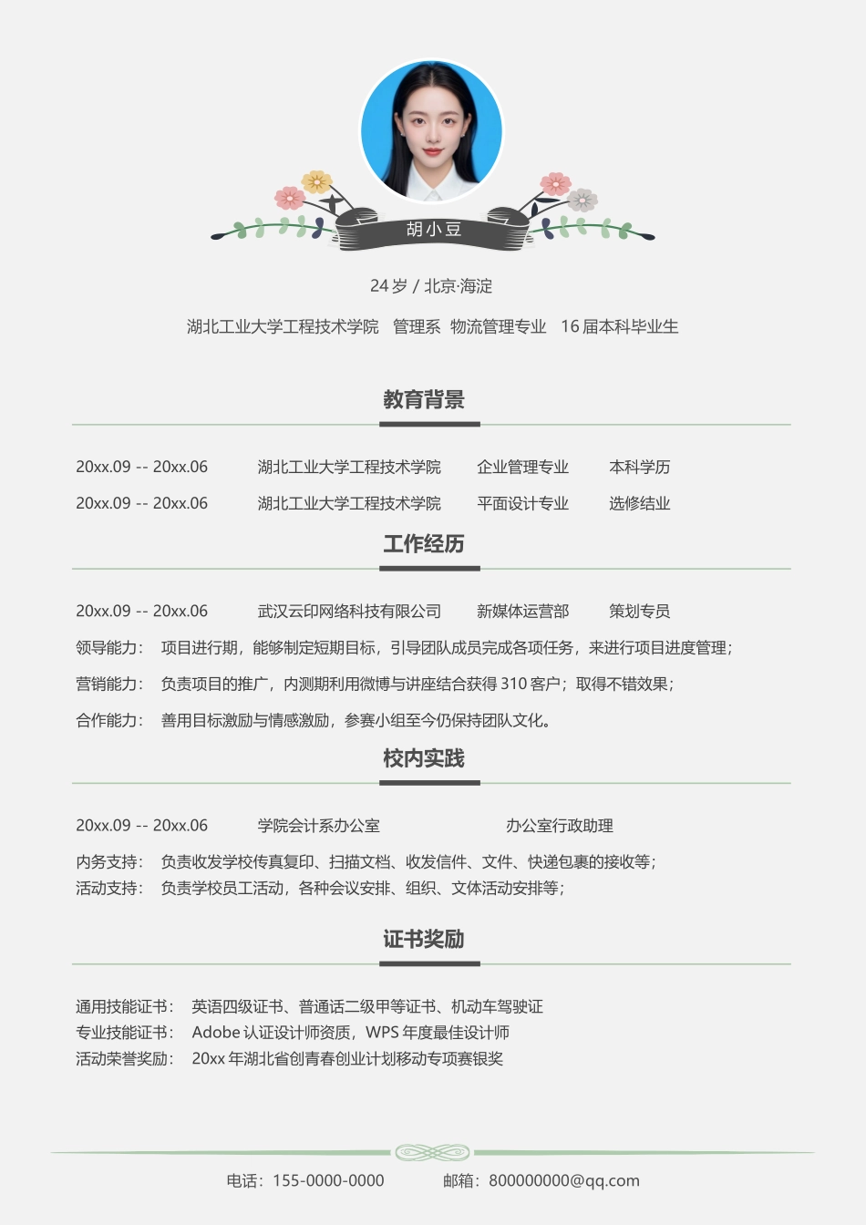 简历单页166_第1页