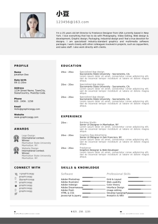 英文简历-单页05