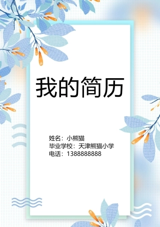 小升初多页简历