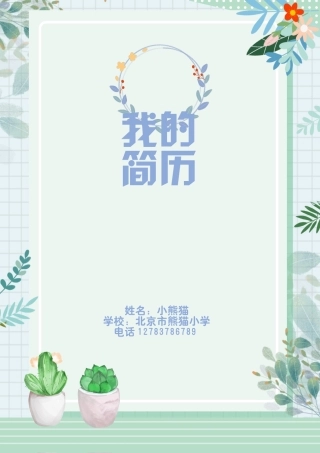 小升初多页简历