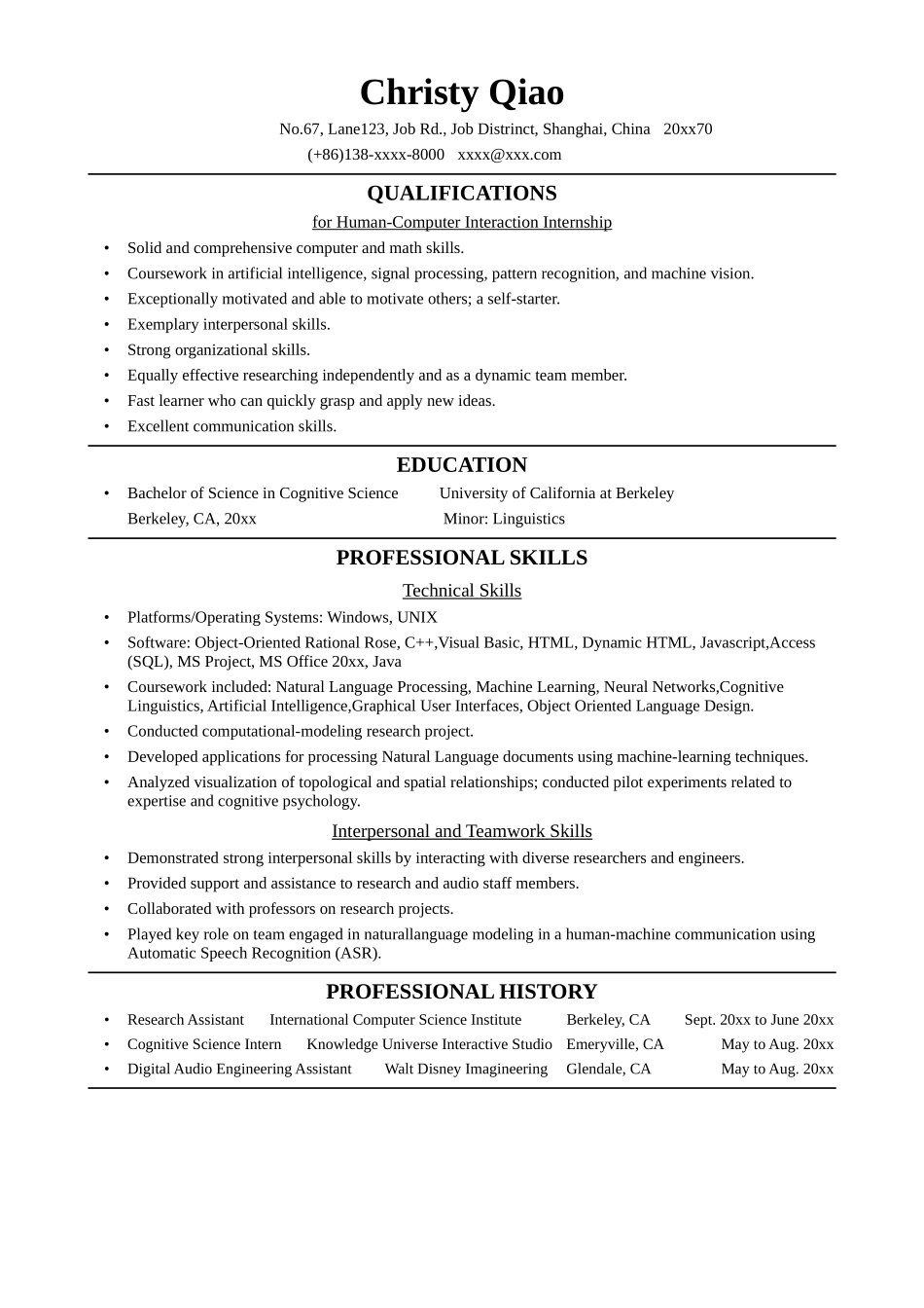 Resume_Template_for_Human-Computer_Interaction_Internship_第1页