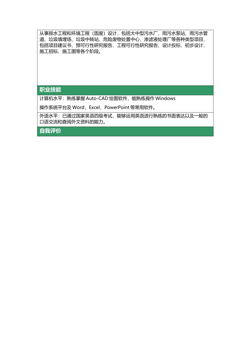 个人简历表格-三页02_第2页