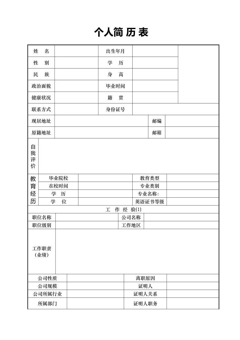 个人简历表格-四页简历03_第2页