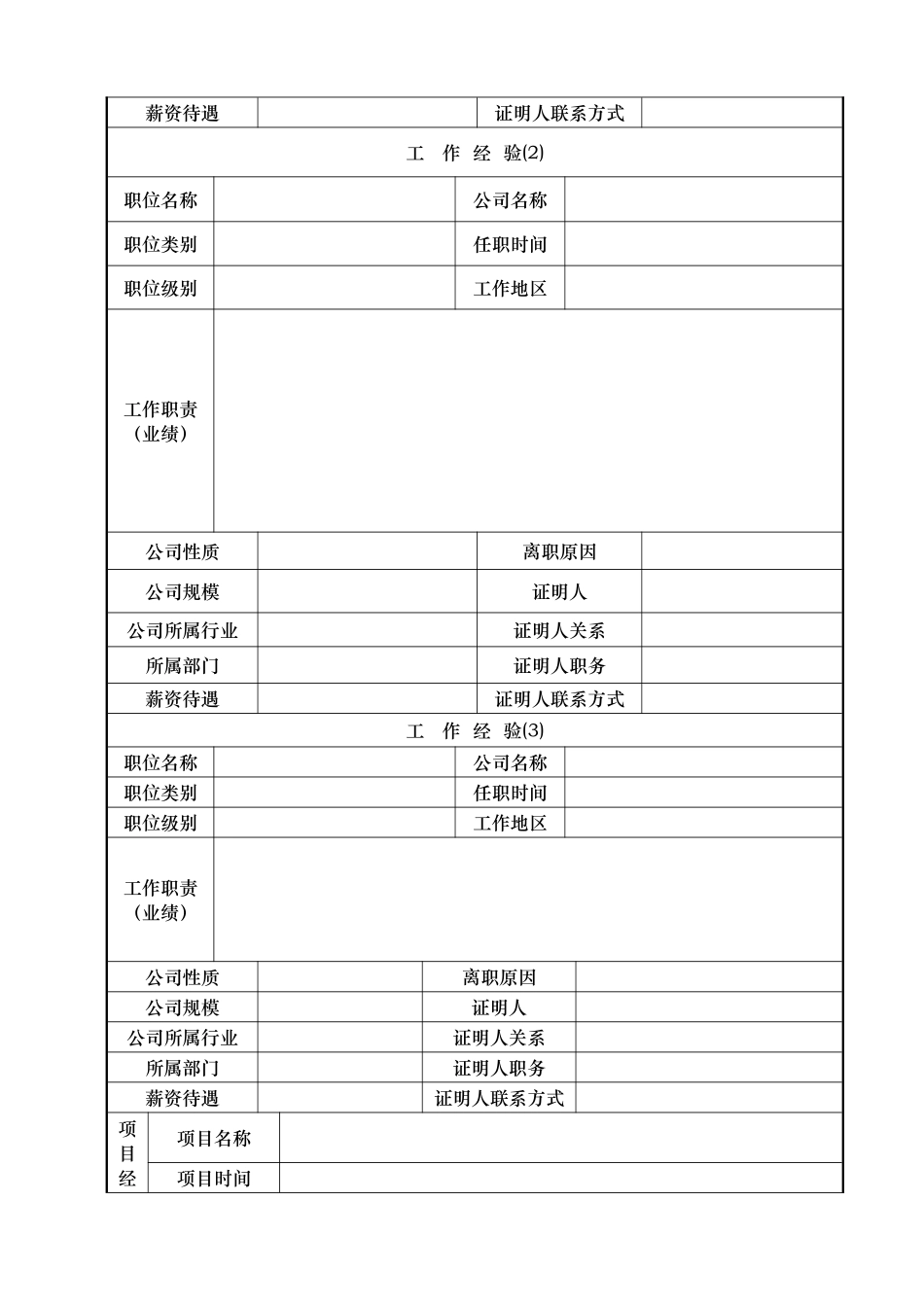 个人简历表格-四页简历03_第3页