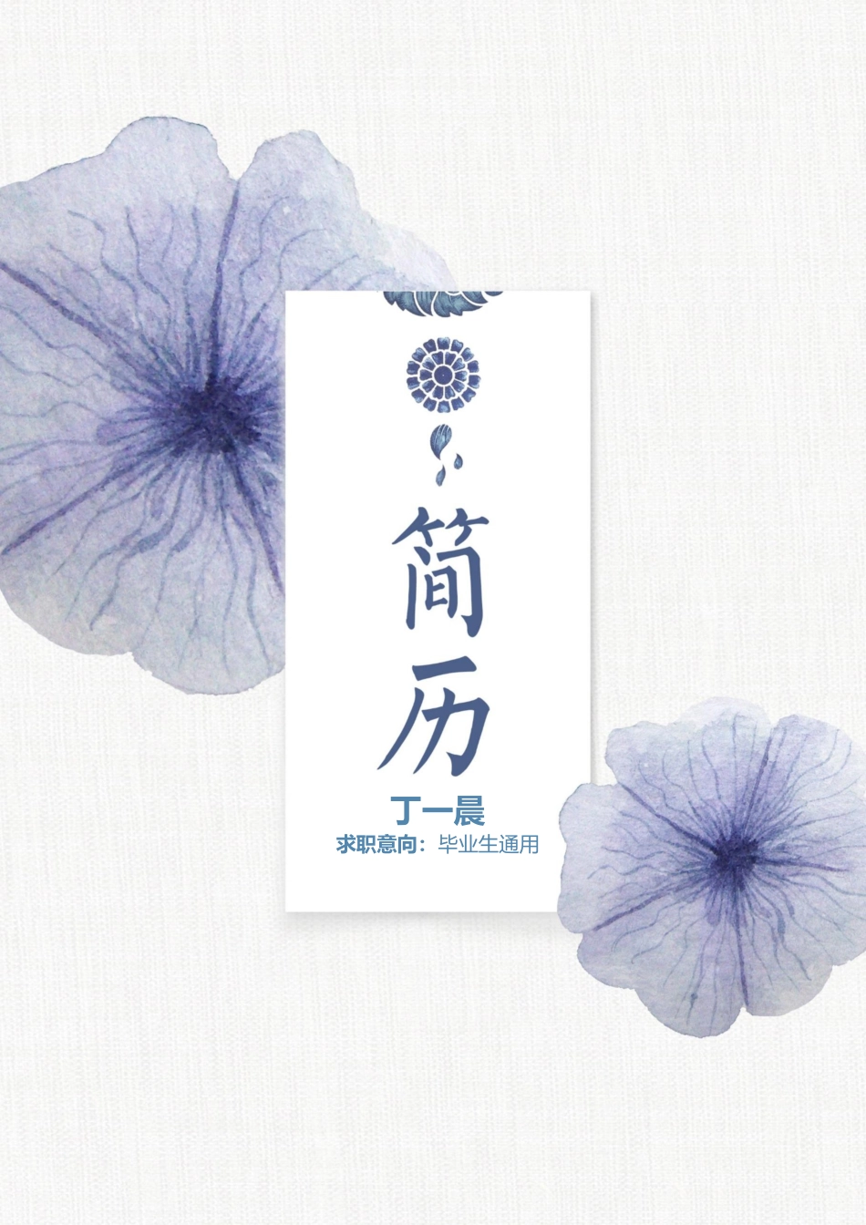 四页简历003-封面+内容+自荐信_第1页