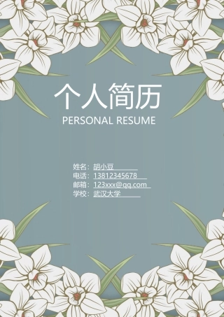 四页简历简历简历047-封面+内容+自荐信