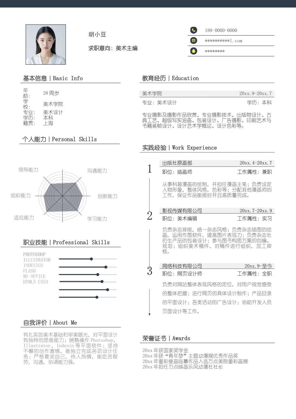 简历三页152-封面+内容+自荐信_第2页
