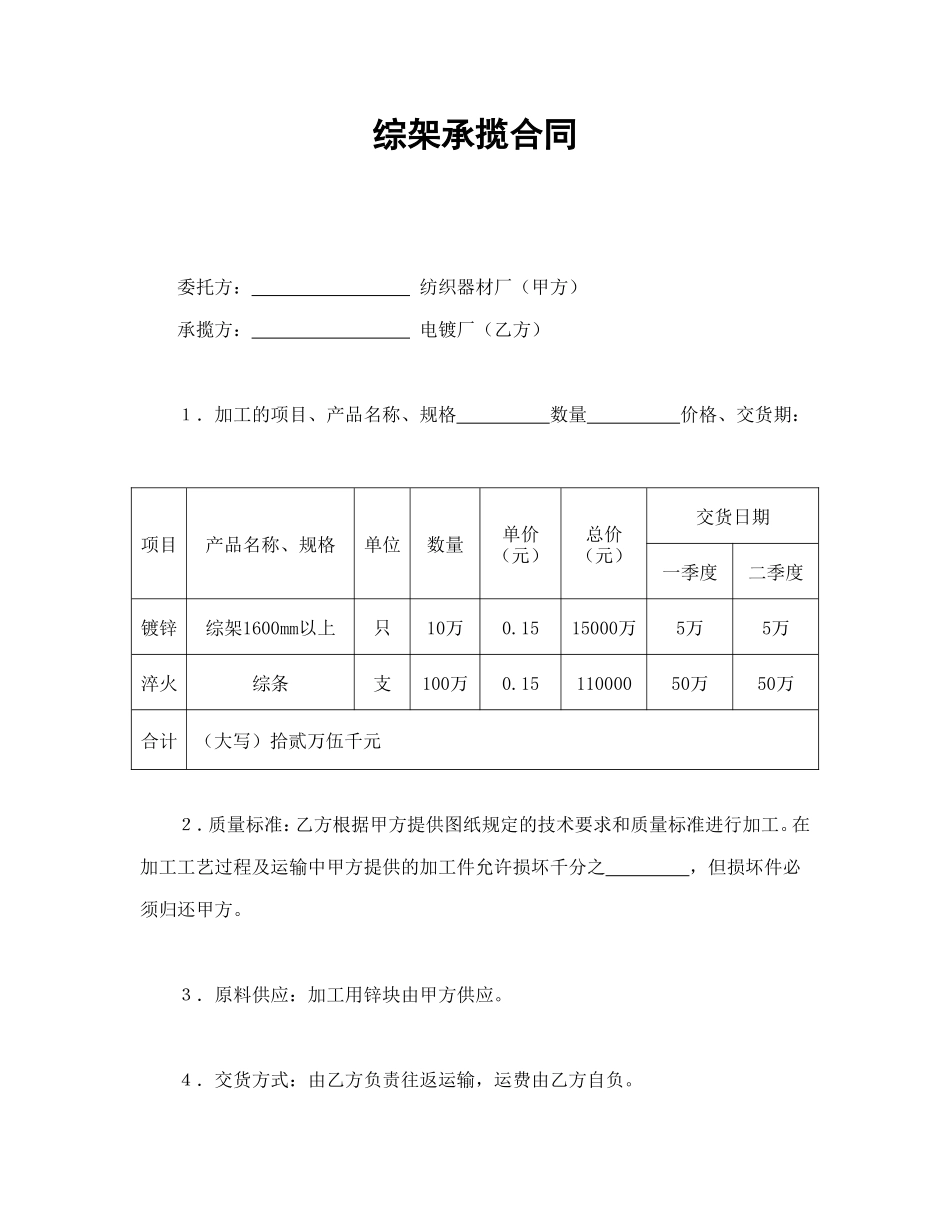 综架承揽合同_第1页