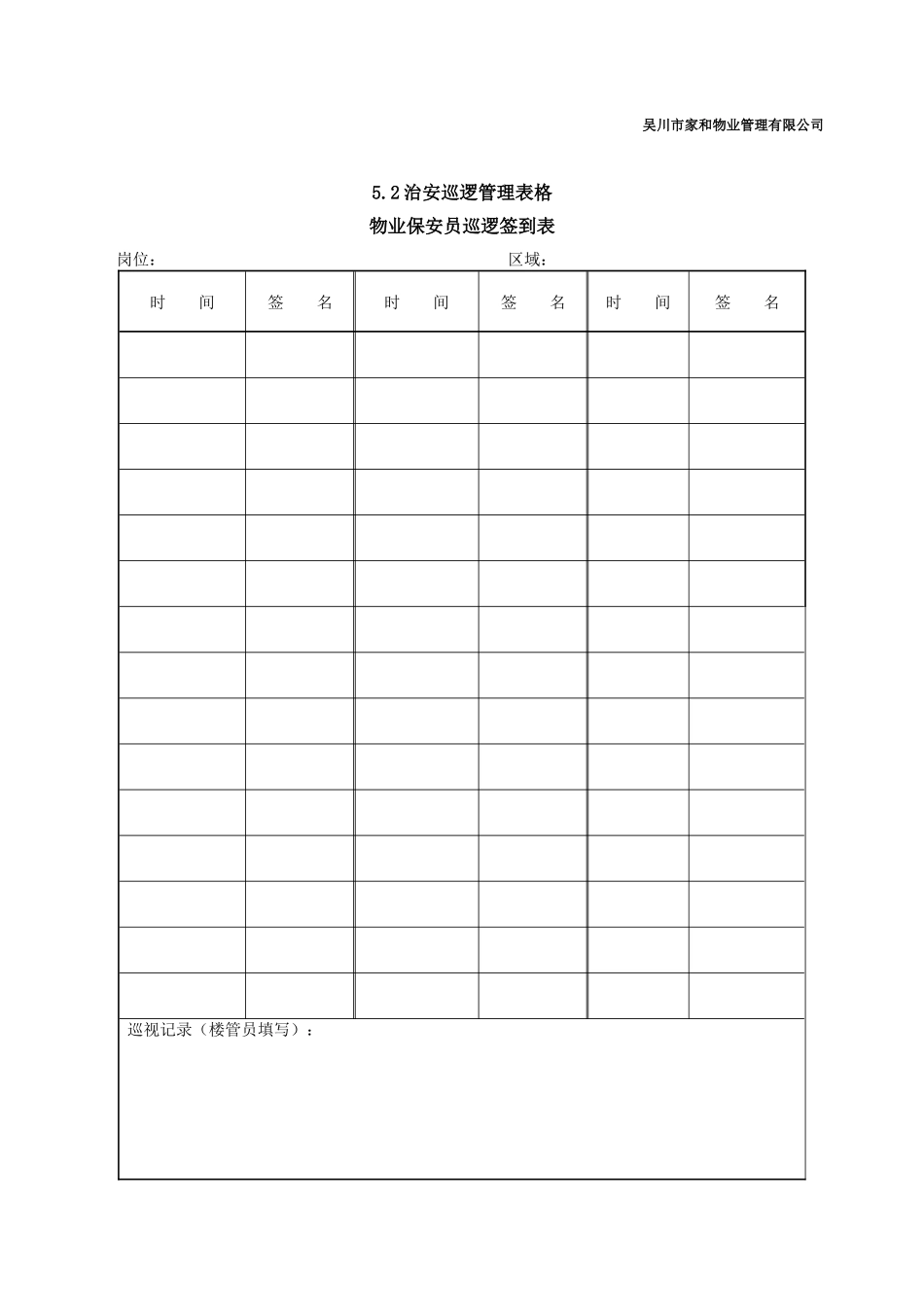 物业安全管理表格_第3页