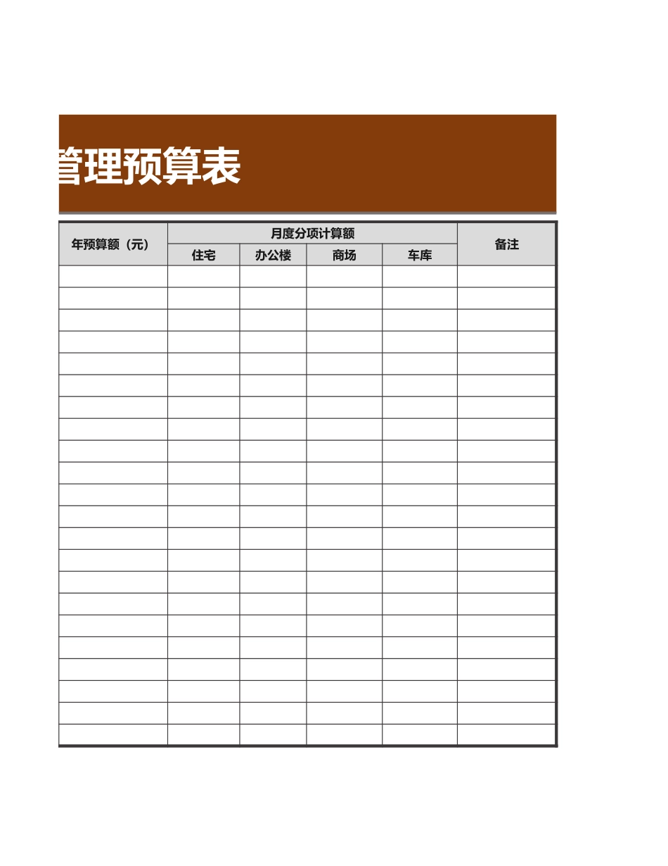 物业管理预算表excel模板_第2页