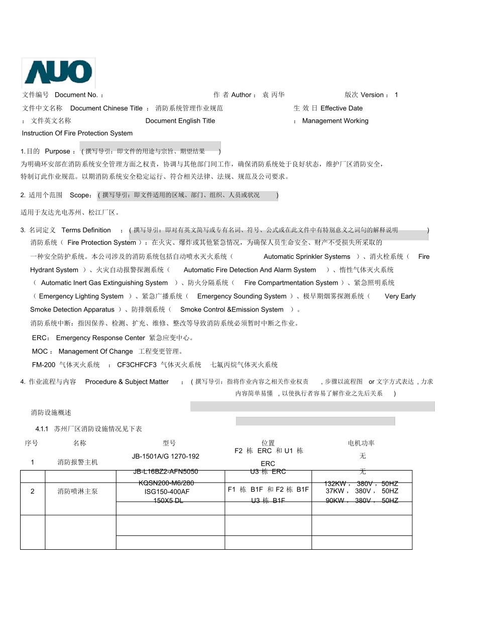 消防系统管理作业规范_第1页