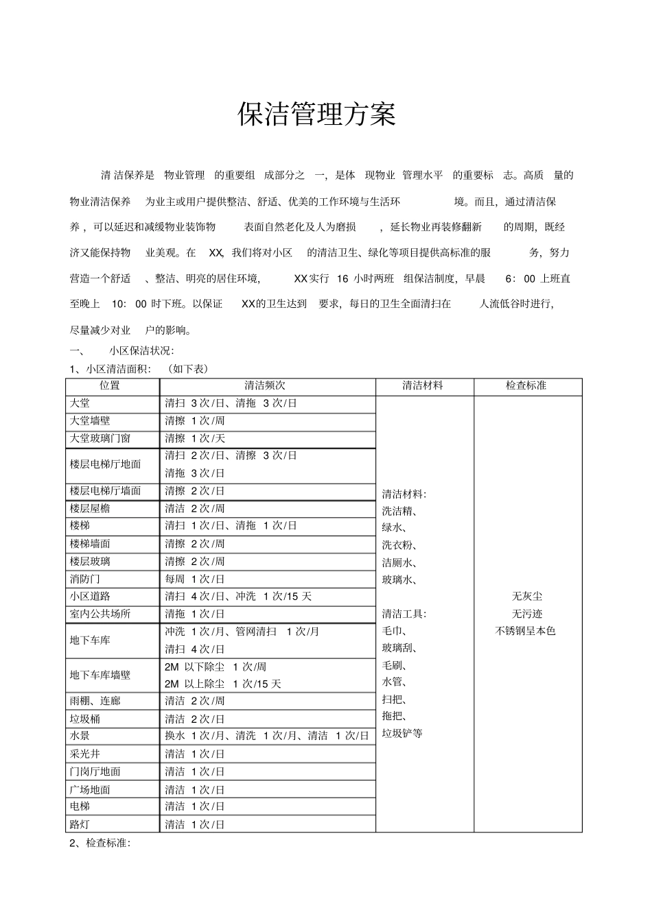 08绿城物业保洁管理方案_第1页