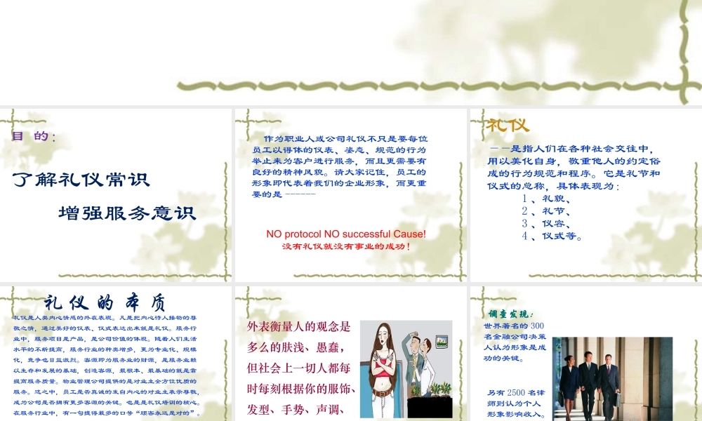 物业管理服务礼仪培训PPT
