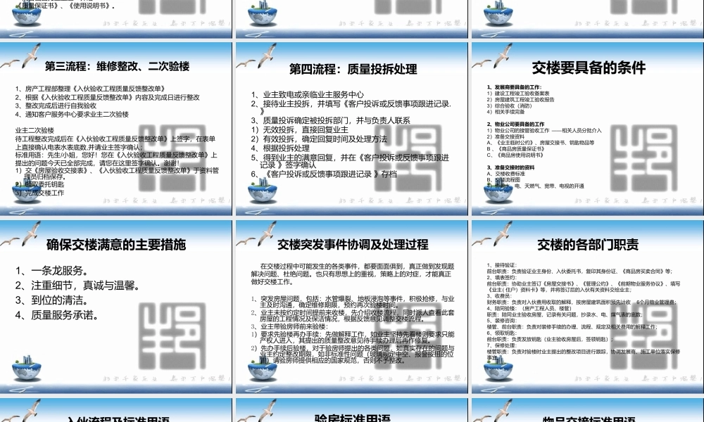 小区物业交房培训
