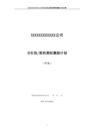 非上市公司分红权及股权期权激励计划方案