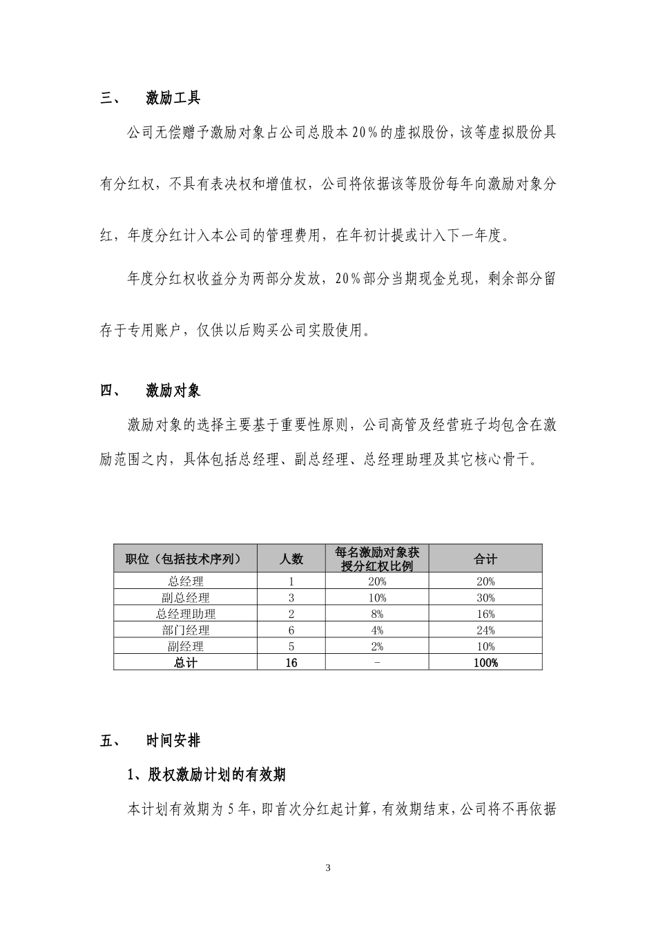 公司股权激励方案(分红权转实股)_第3页