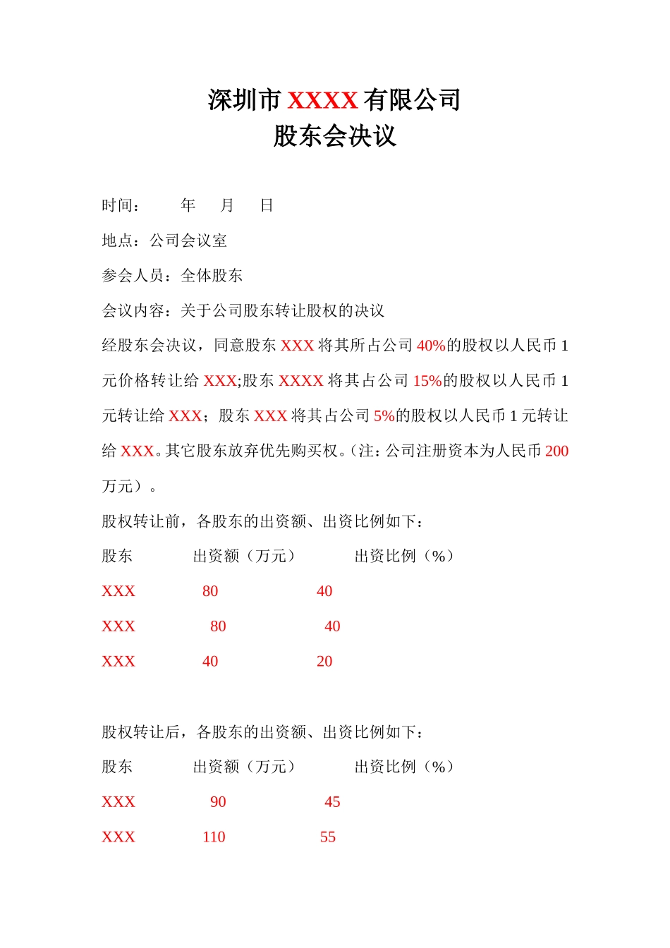 股权转让协议书《全版》_第1页