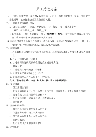 员工持股方案1