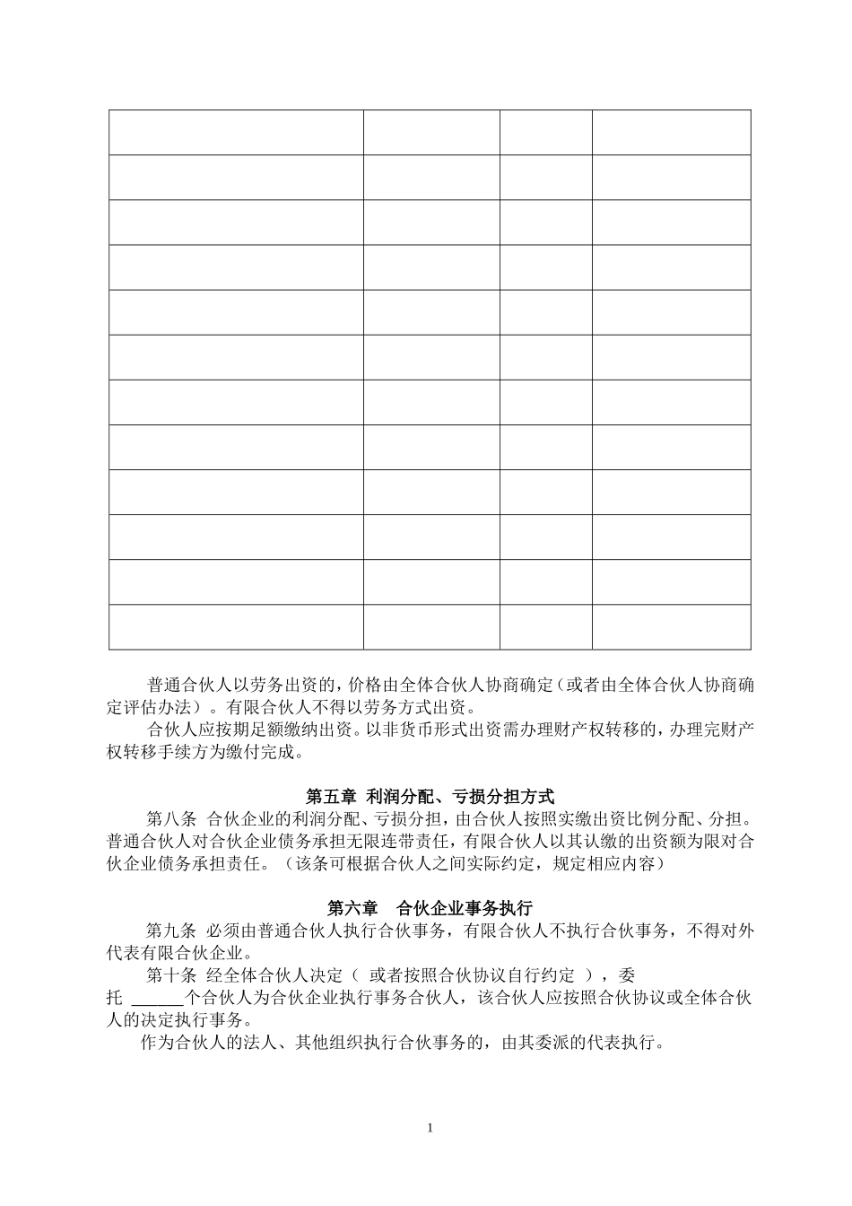 有限合伙企业协议(工商注册版)_第2页