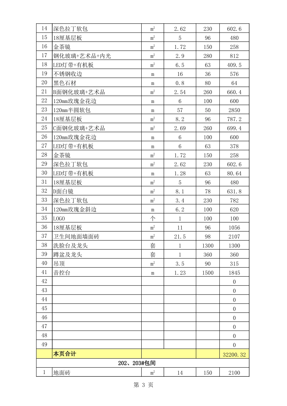 11、KTV装饰工程报价表_第3页