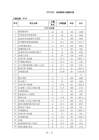 11、KTV装饰工程报价表