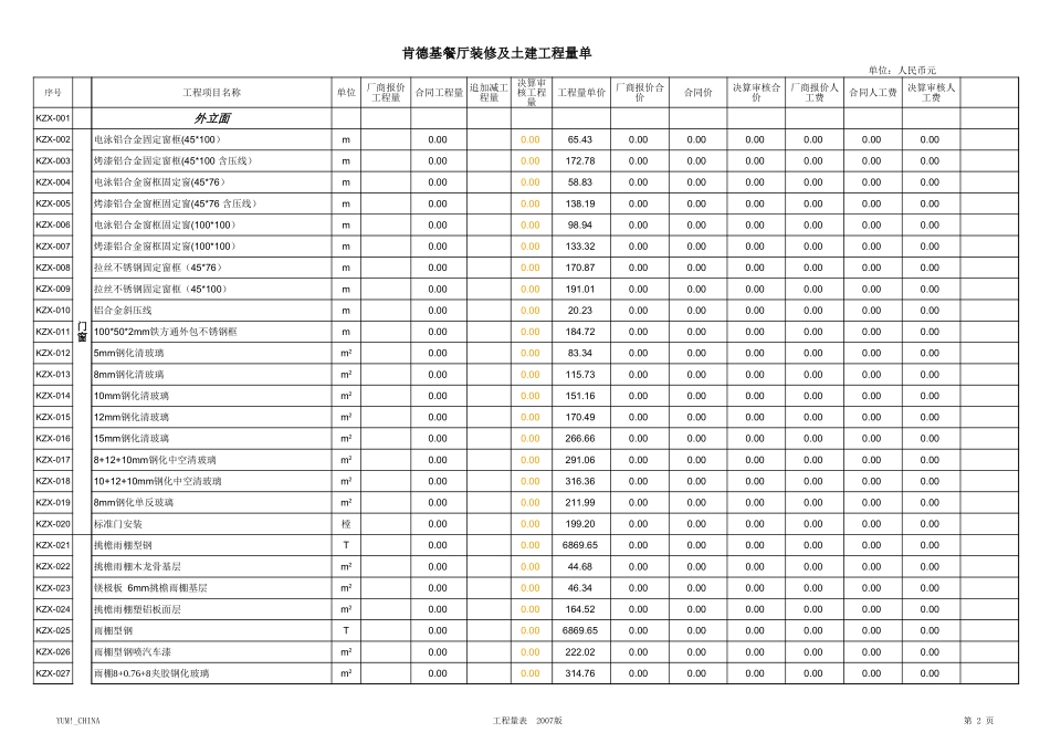 19、餐厅装修工程报价系统-新版_第2页