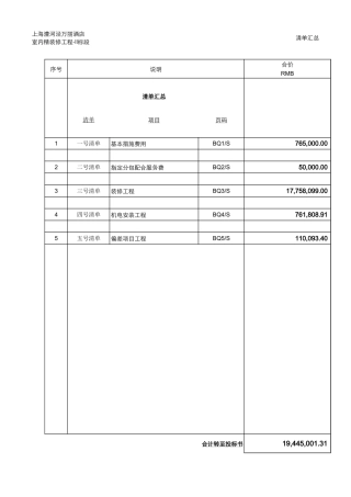 34、广东酒店精装修报价清单