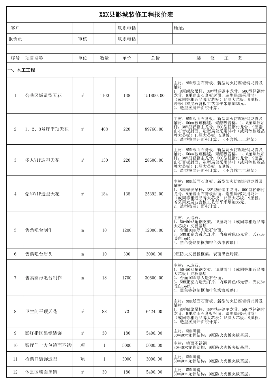 46、电影院装修报价及推荐材料_第1页