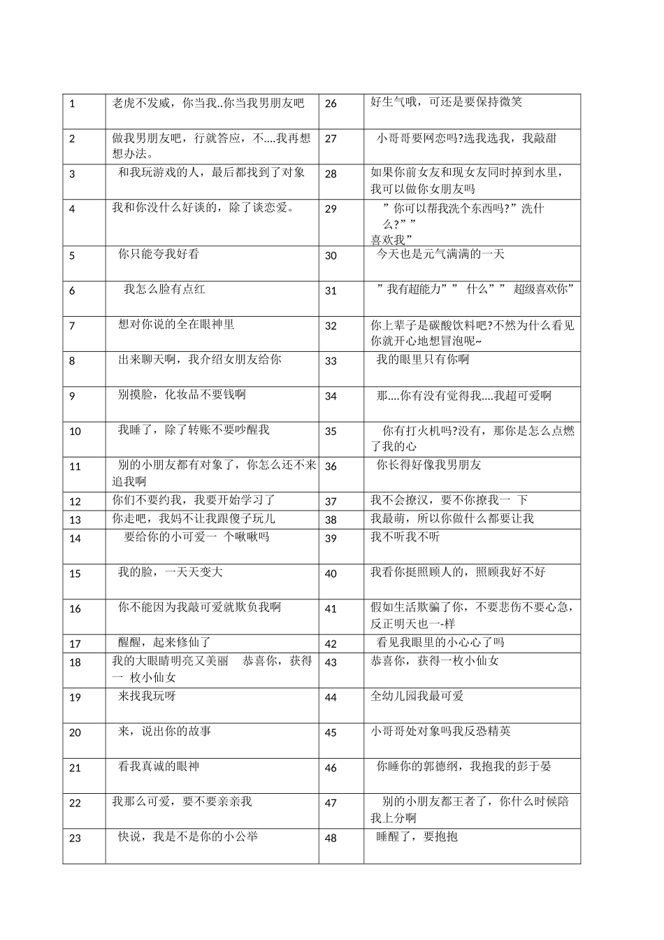 直播常用话术-土味情话2_第1页