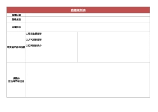02 直播前—直播规划表