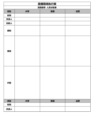 09 直播中—直播现场执行表