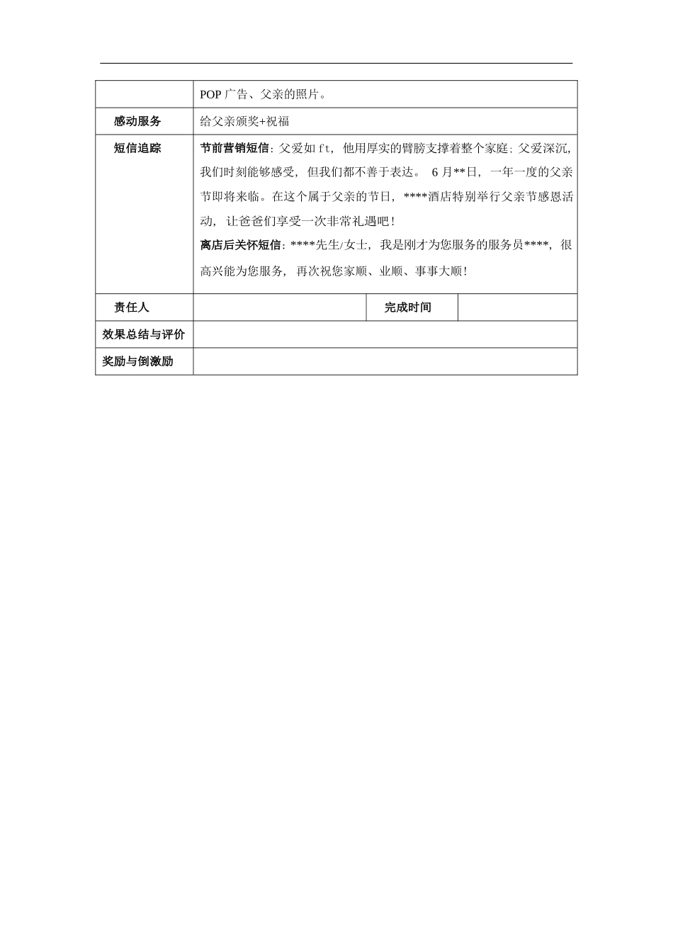 餐厅营销方案：父亲节_第2页